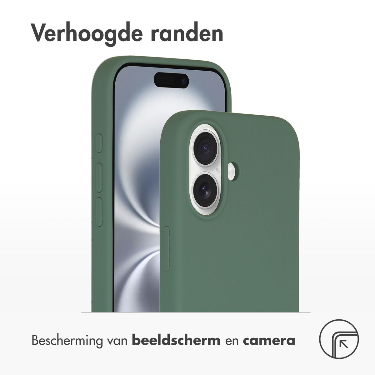 ACCEZZ Coque arrière compatible avec iPhone 16 Étui de Téléphone voor Apple iPhone 16 Vert foncé