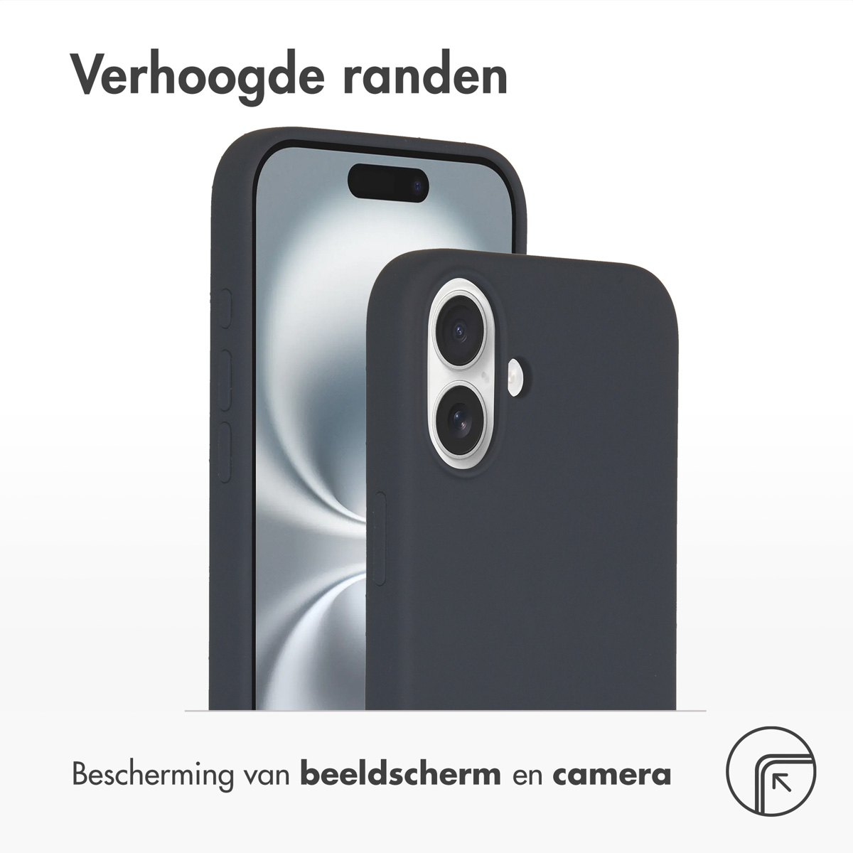 ACCEZZ Coque arrière compatible avec iPhone 16 Plus Étui de Téléphone voor Apple iPhone 16 Plus Bleu foncé