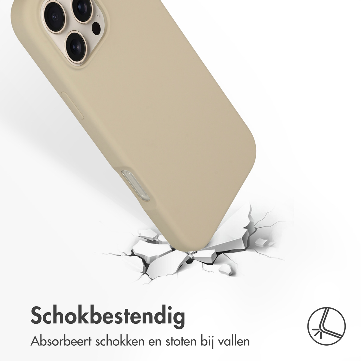 ACCEZZ Liquid Silicone Backcover met MagSafe - Geschikt voor Apple iPhone 16 Pro Max - Telefoonhoesje voor Apple iPhone 16 Pro Max Beige
