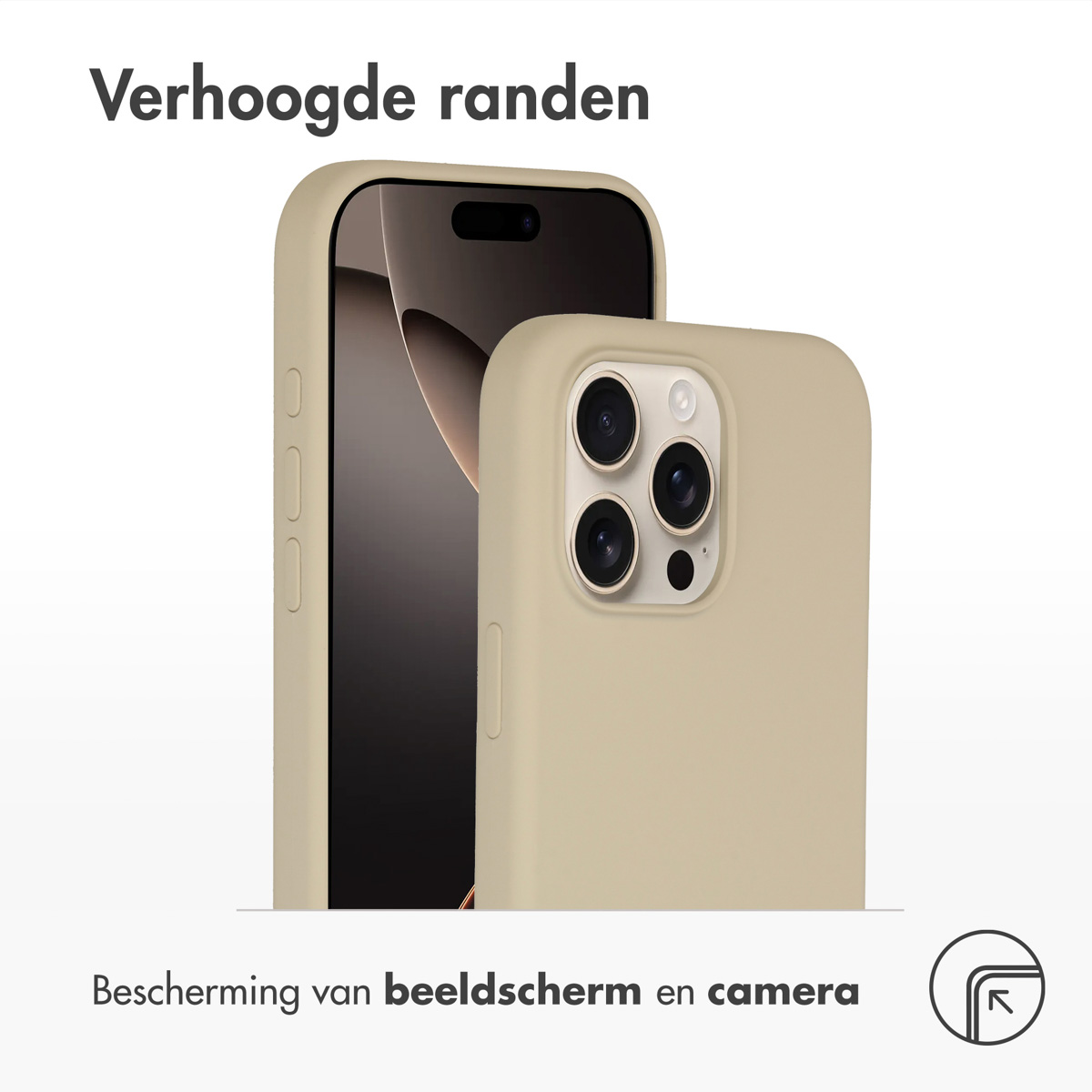 ACCEZZ Liquid Silicone Backcover met MagSafe - Geschikt voor Apple iPhone 16 Pro Max - Telefoonhoesje voor Apple iPhone 16 Pro Max Beige