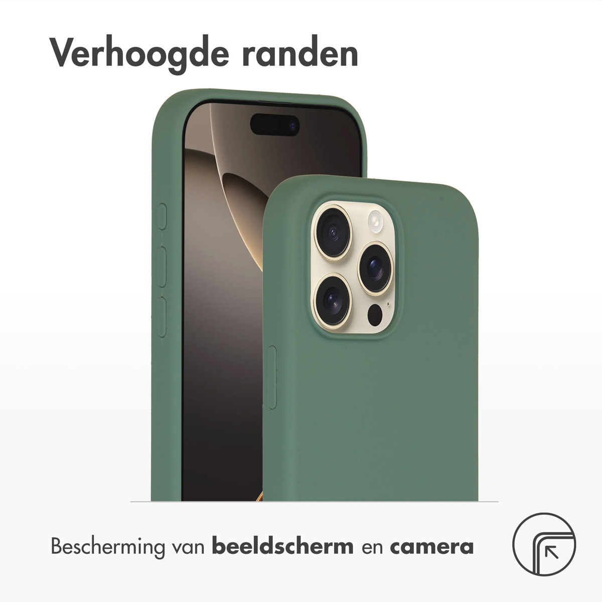 ACCEZZ Liquid Silicone Backcover met MagSafe - Geschikt voor Apple iPhone 16 Pro Max - Telefoonhoesje voor Apple iPhone 16 Pro Max Donkergroen