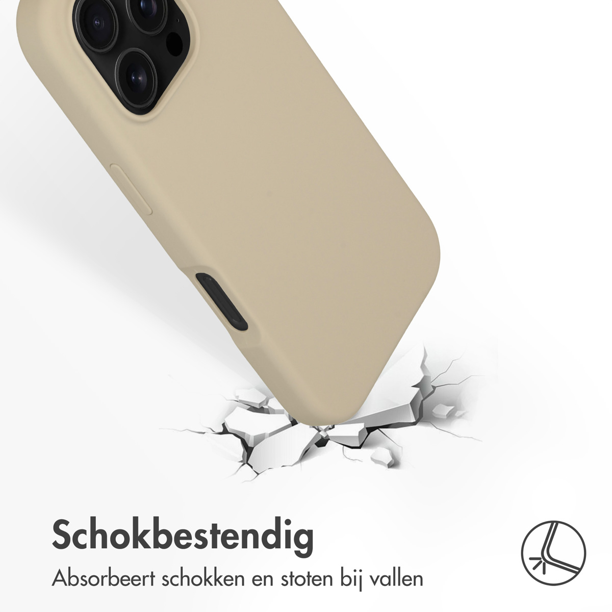ACCEZZ Coque arrière compatible avec iPhone 16 Pro Étui de Téléphone voor Apple iPhone 16 Pro Beige