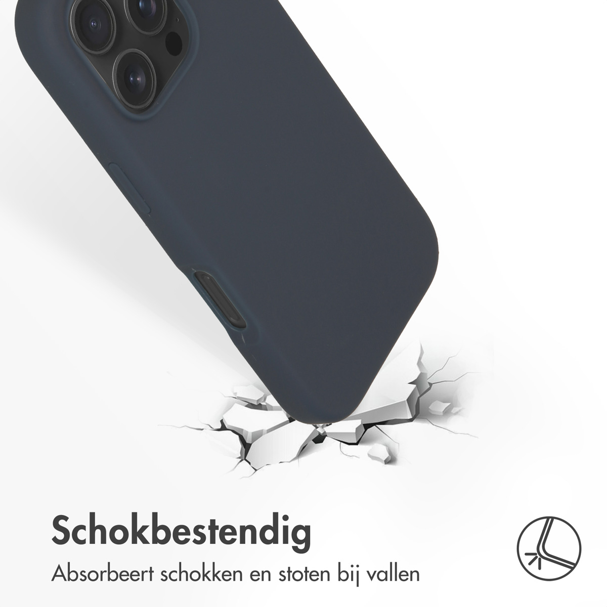 ACCEZZ Coque arrière compatible avec iPhone 16 Pro Étui de Téléphone voor Apple iPhone 16 Pro Bleu foncé