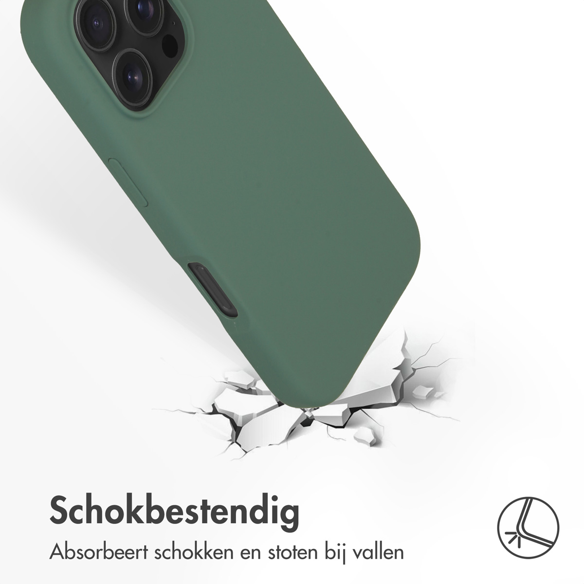ACCEZZ Coque arrière compatible avec iPhone 16 Pro Étui de Téléphone voor Apple iPhone 16 Pro Vert foncé