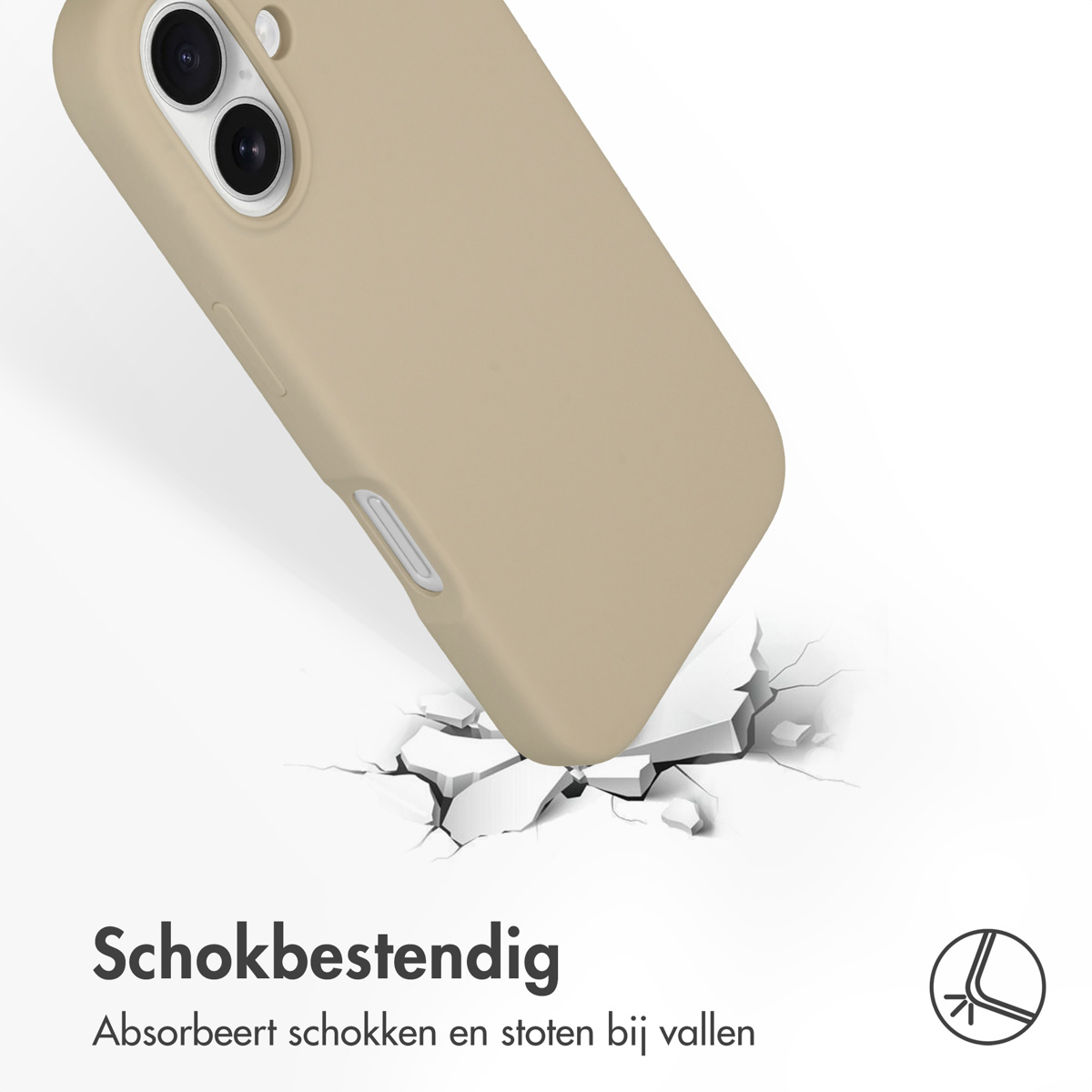 ACCEZZ Coque arrière compatible avec iPhone 16 Étui de Téléphone voor Apple iPhone 16 Beige