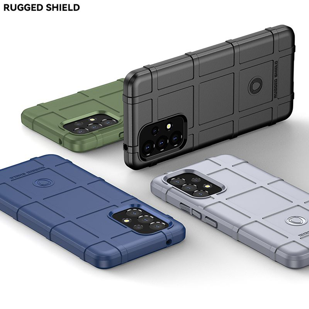 Drie telefoonhoesjes in verschillende kleuren. Robuust ontwerp, meerdere kleuren.