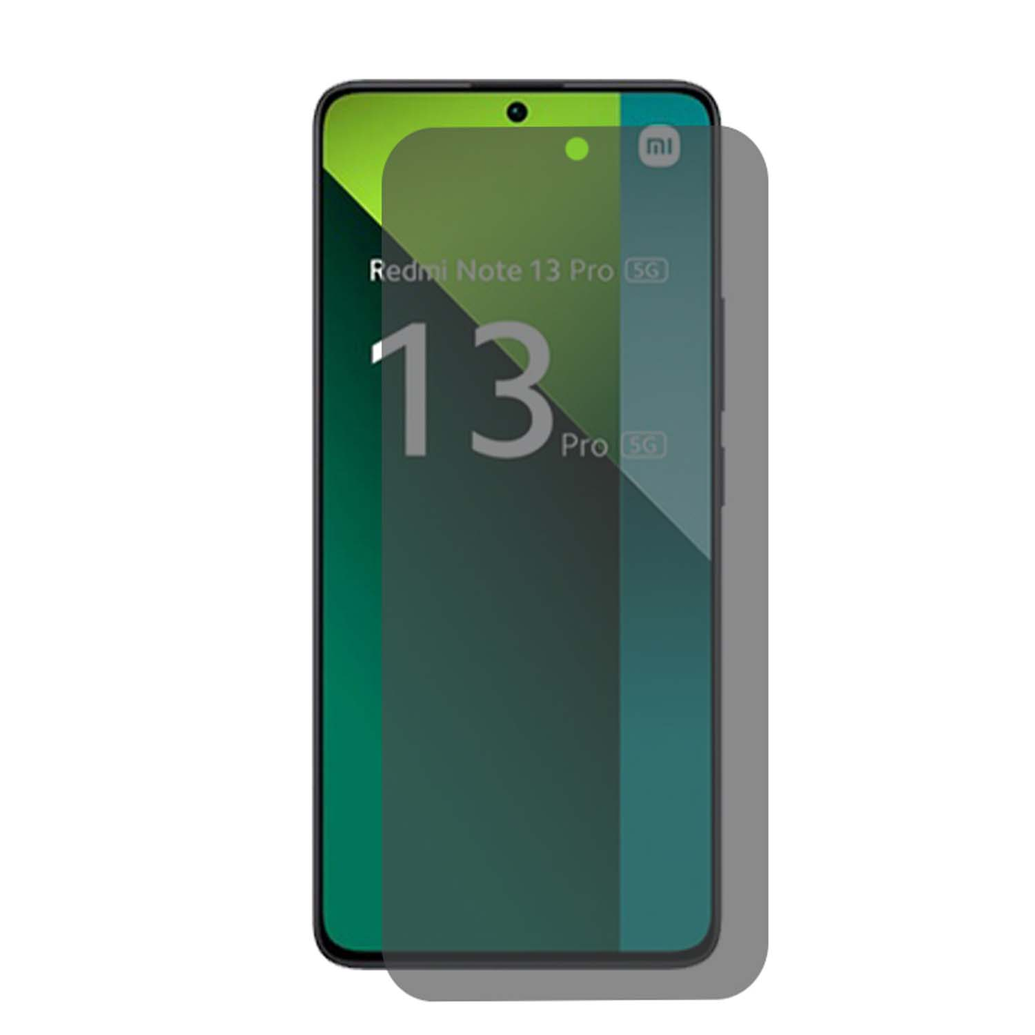 Telefoonschermbeschermer met zwart frame. Toont het scherm van de telefoon.