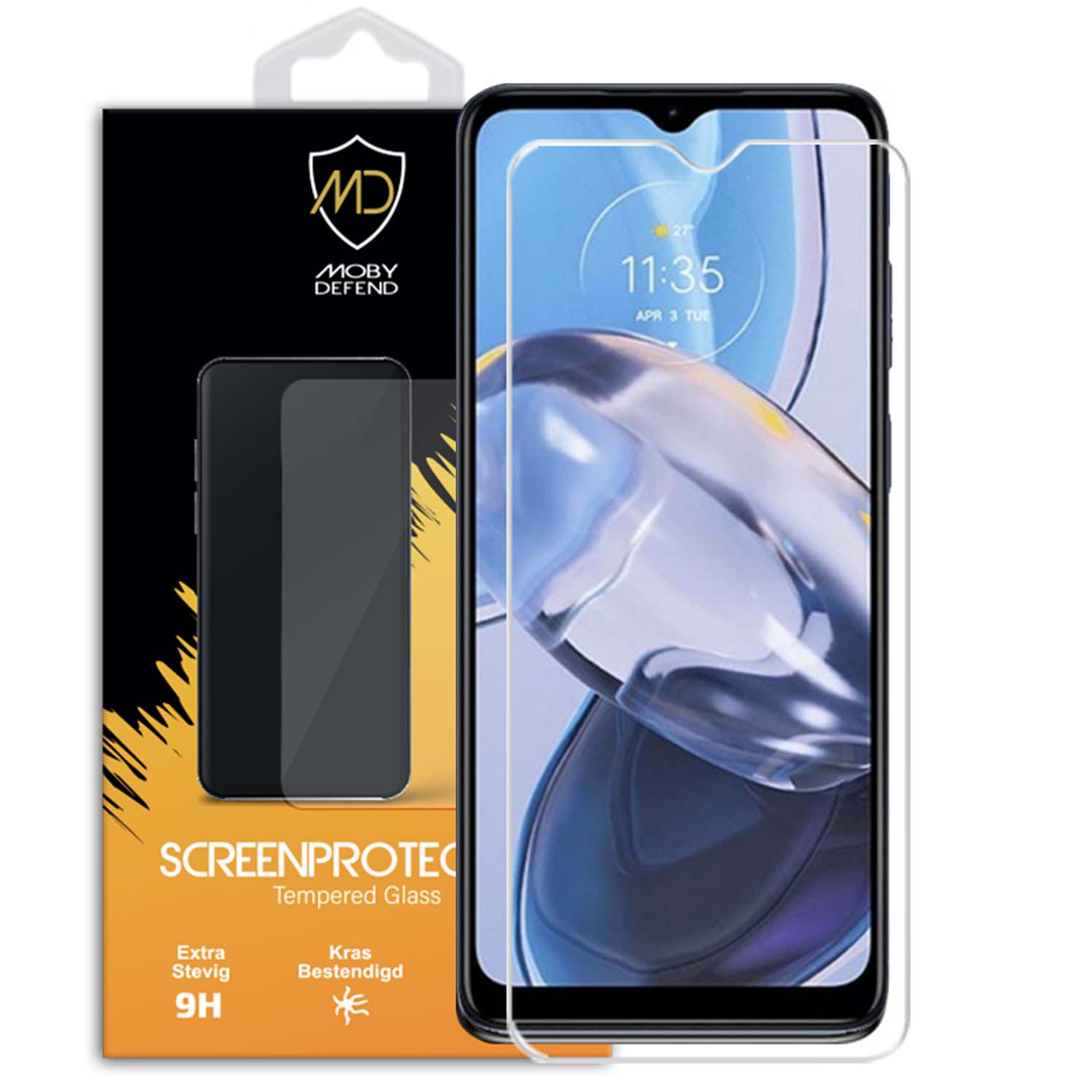 Pack de protection d'écran. Le pack comprend un téléphone et le protecteur d'écran, offrant une vue claire.