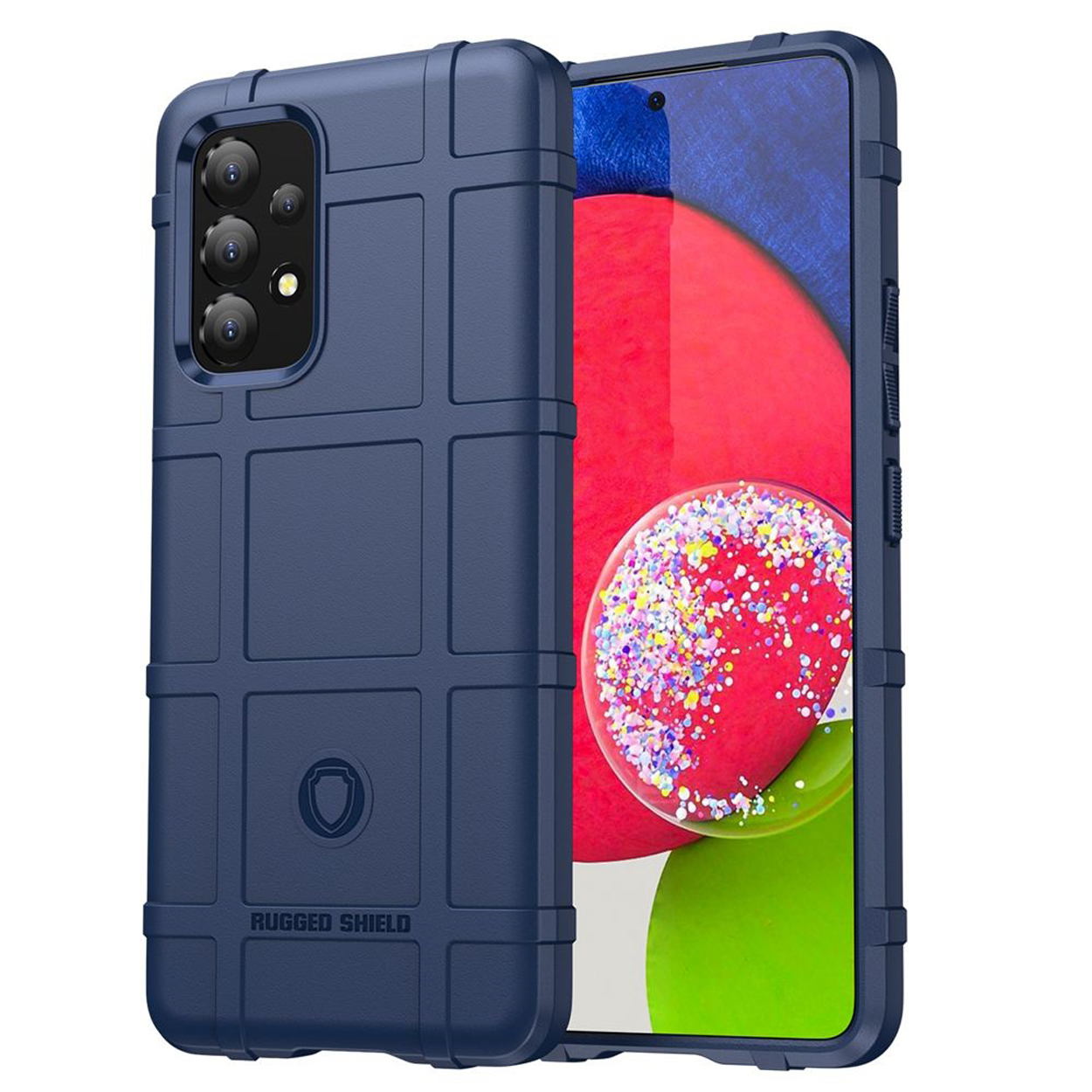 Coque de téléphone bleue. Coque bleue robuste avec un design texturé.