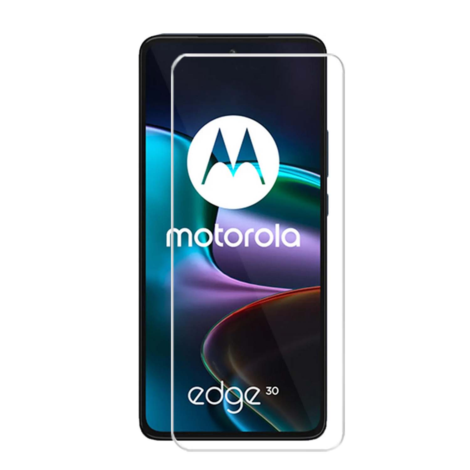 Telefoon met schermbeschermer. Motorola-logo. Model: Edge 30.