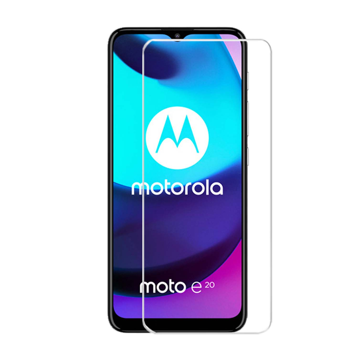 Téléphone Motorola Moto E20 avec protecteur d'écran.