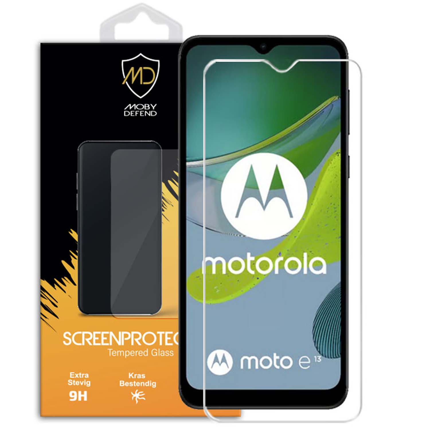 Protecteur d'écran pour Motorola Moto e13, avec le logo Moby Defend et pack de 2.