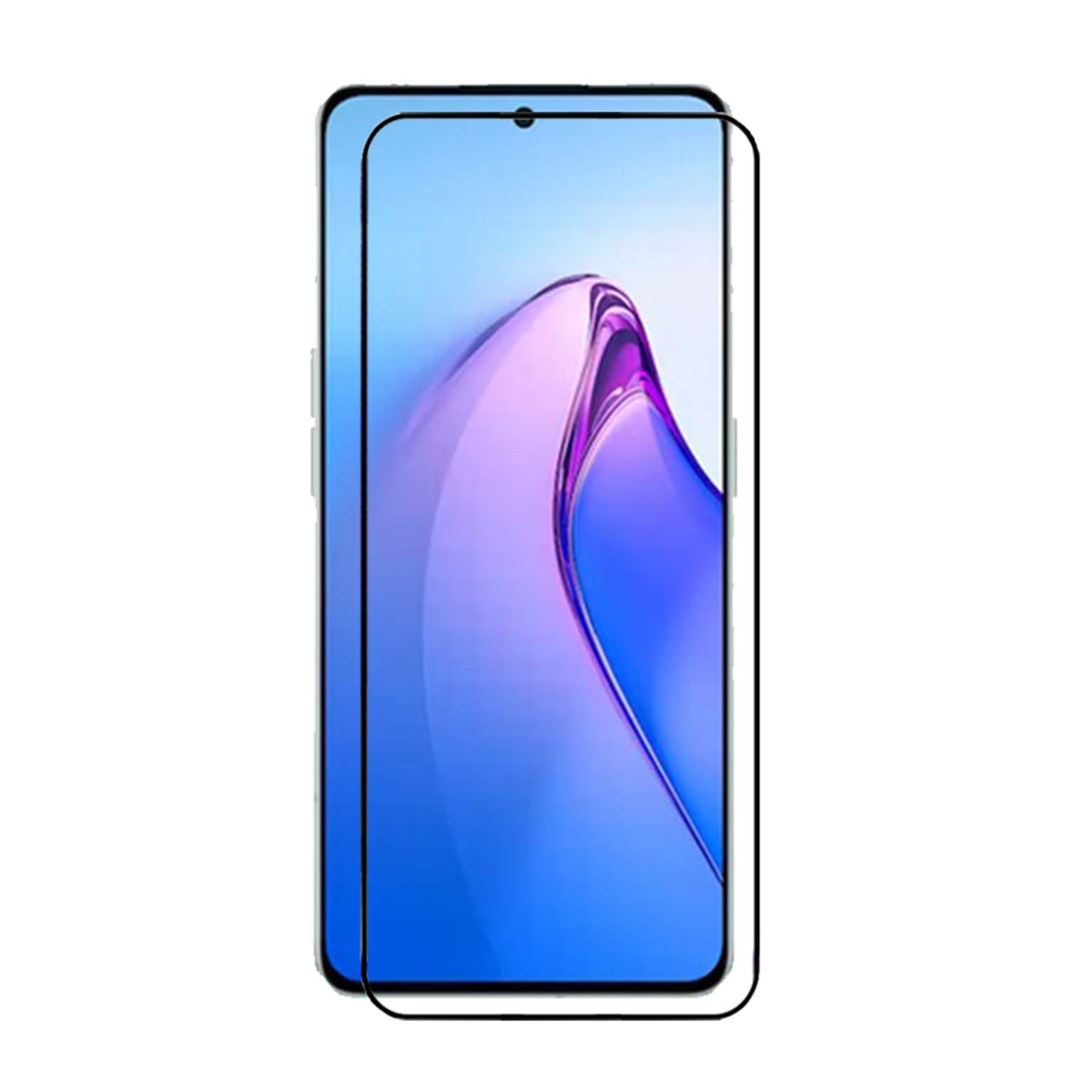 Écran de téléphone avec film protecteur. Fond dégradé bleu.