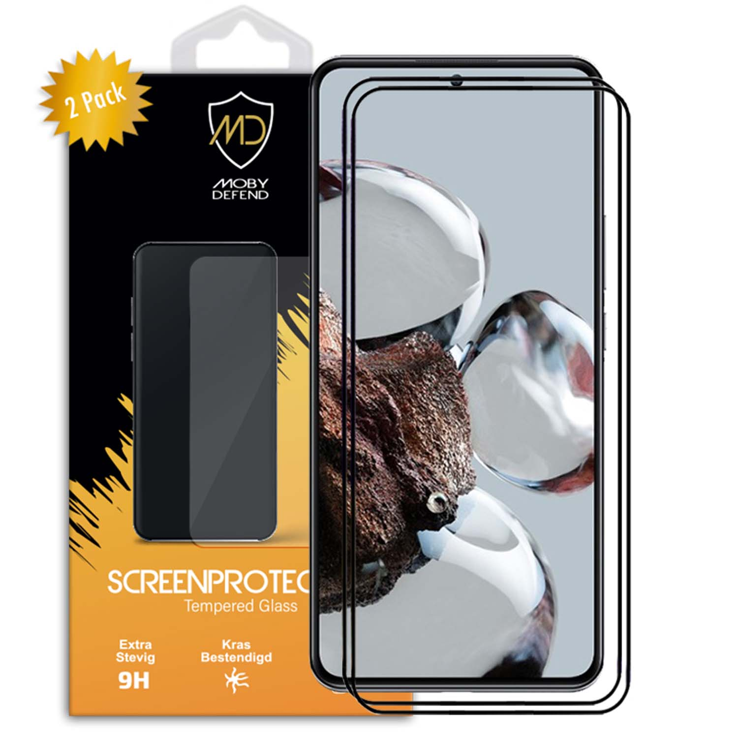 Pack de protection d'écran pour téléphone sur fond blanc.