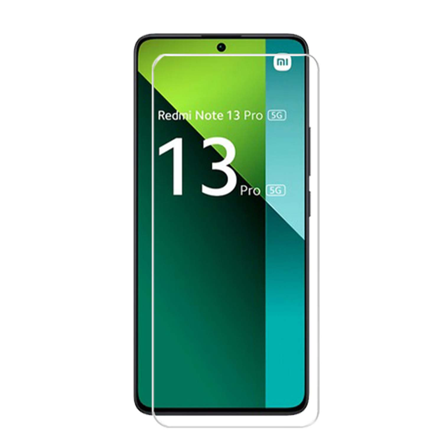 Schermbeschermer voor telefoon met scherm, doos en glanzende gouden ster.