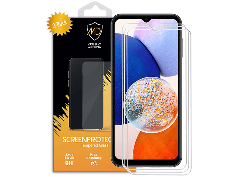 MOBYDEFEND 3Pack CaseFriendly Screensavers Gehard Glas Voor Samsung