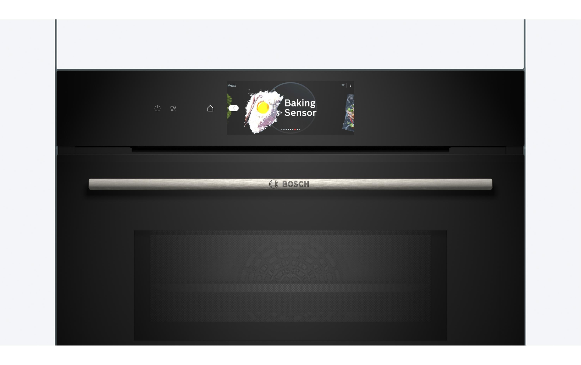Forno con display digitale e touchscreen. Marchio Bosch.