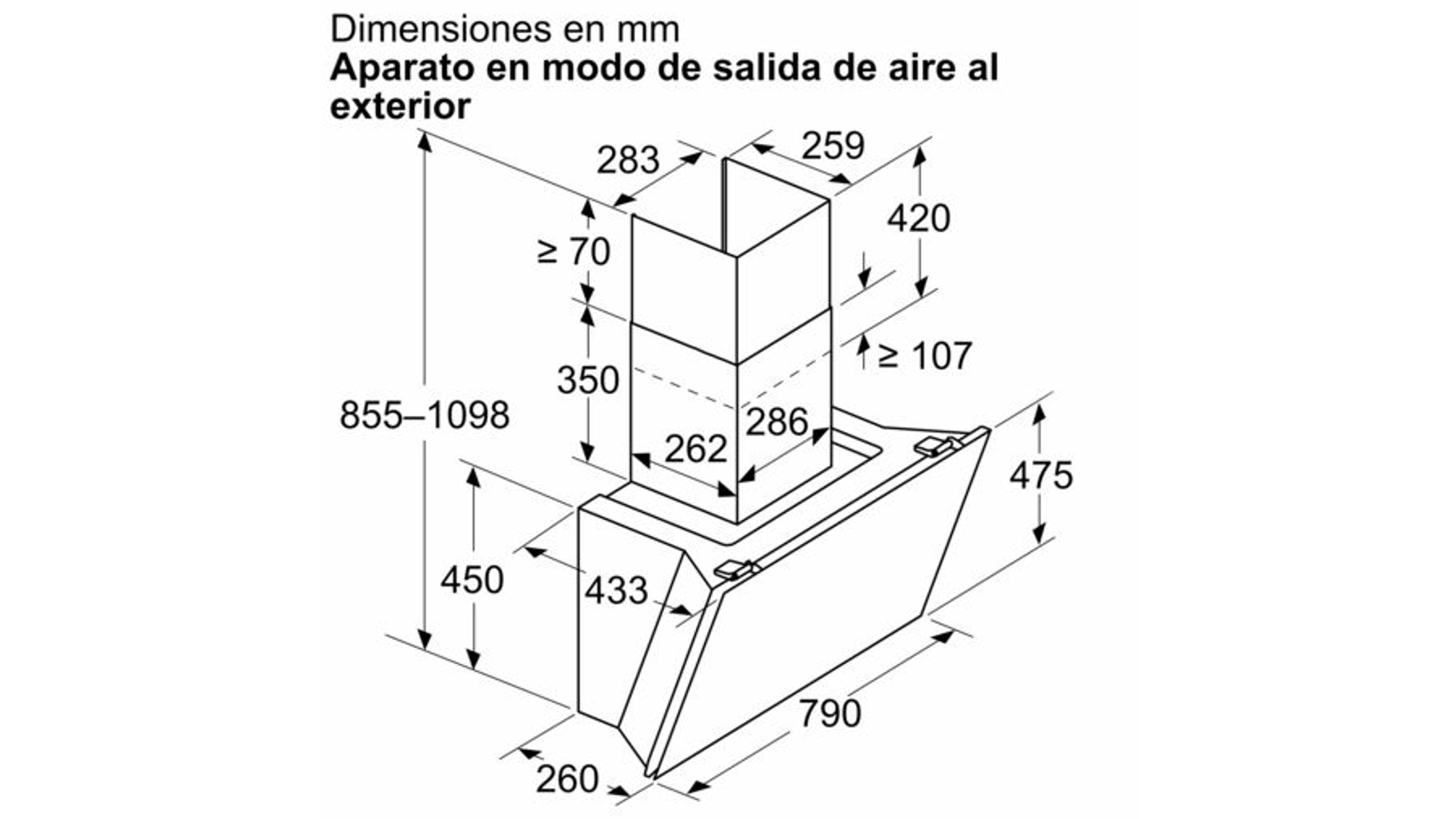 Una campana extractora blanca con controles digitales y luces.