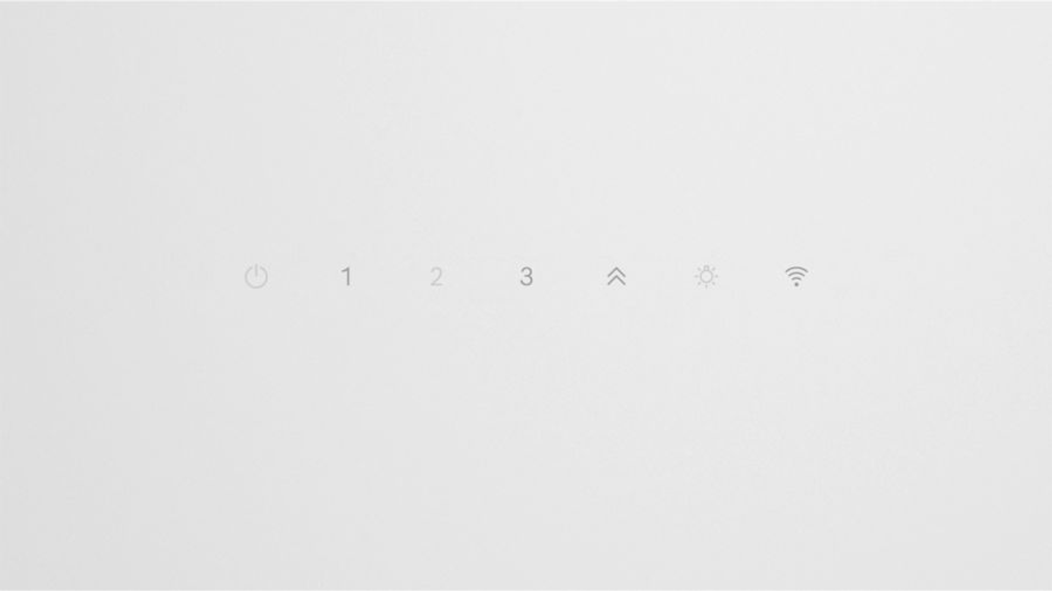 Fondo blanco con símbolos de encendido, luces y Wi-Fi.
