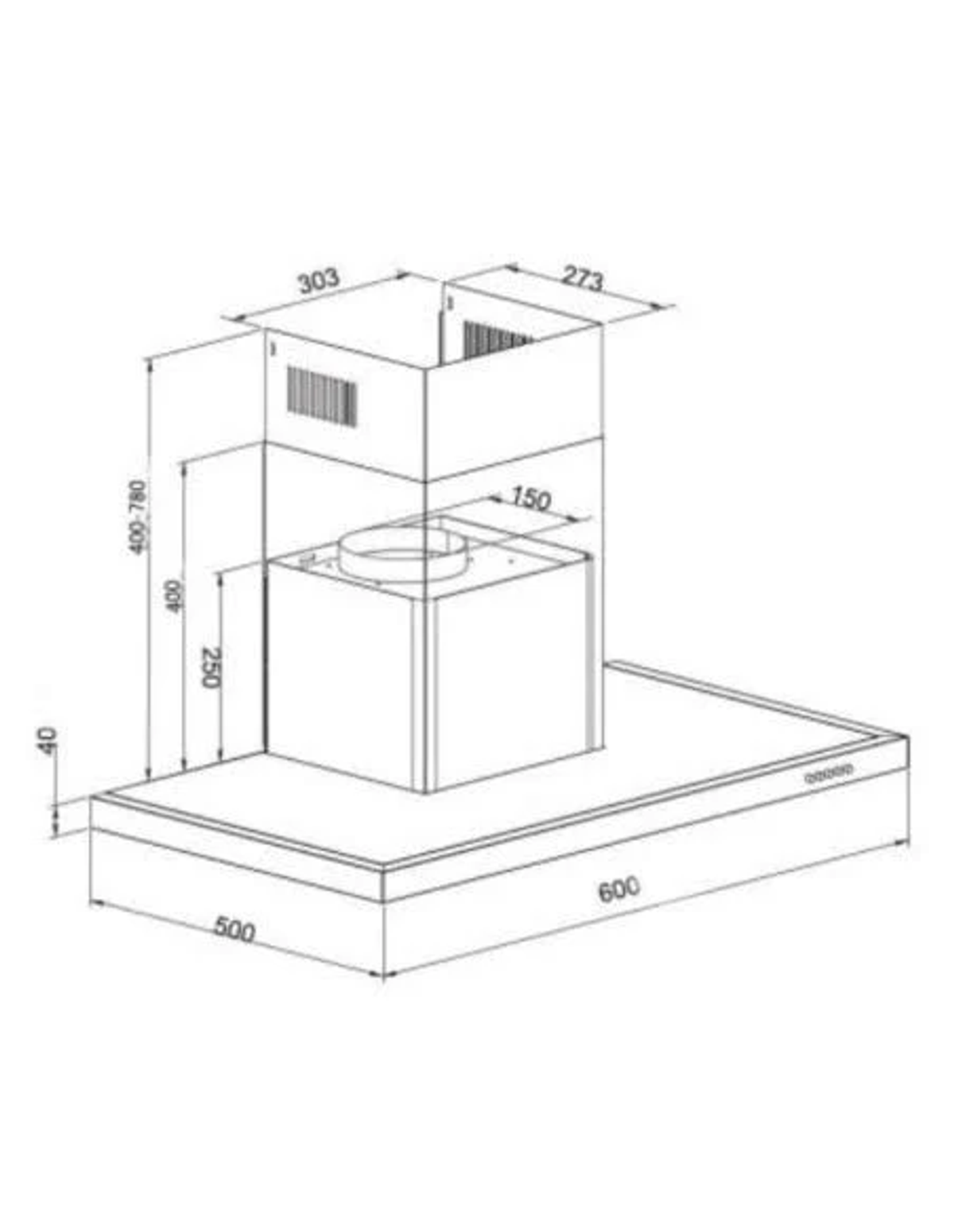 Corberó VOSTOK760X Dunstabzugshaube Edelstahl 70cm - Leistungsstark Mit 647 M³/h Für Deine Küche