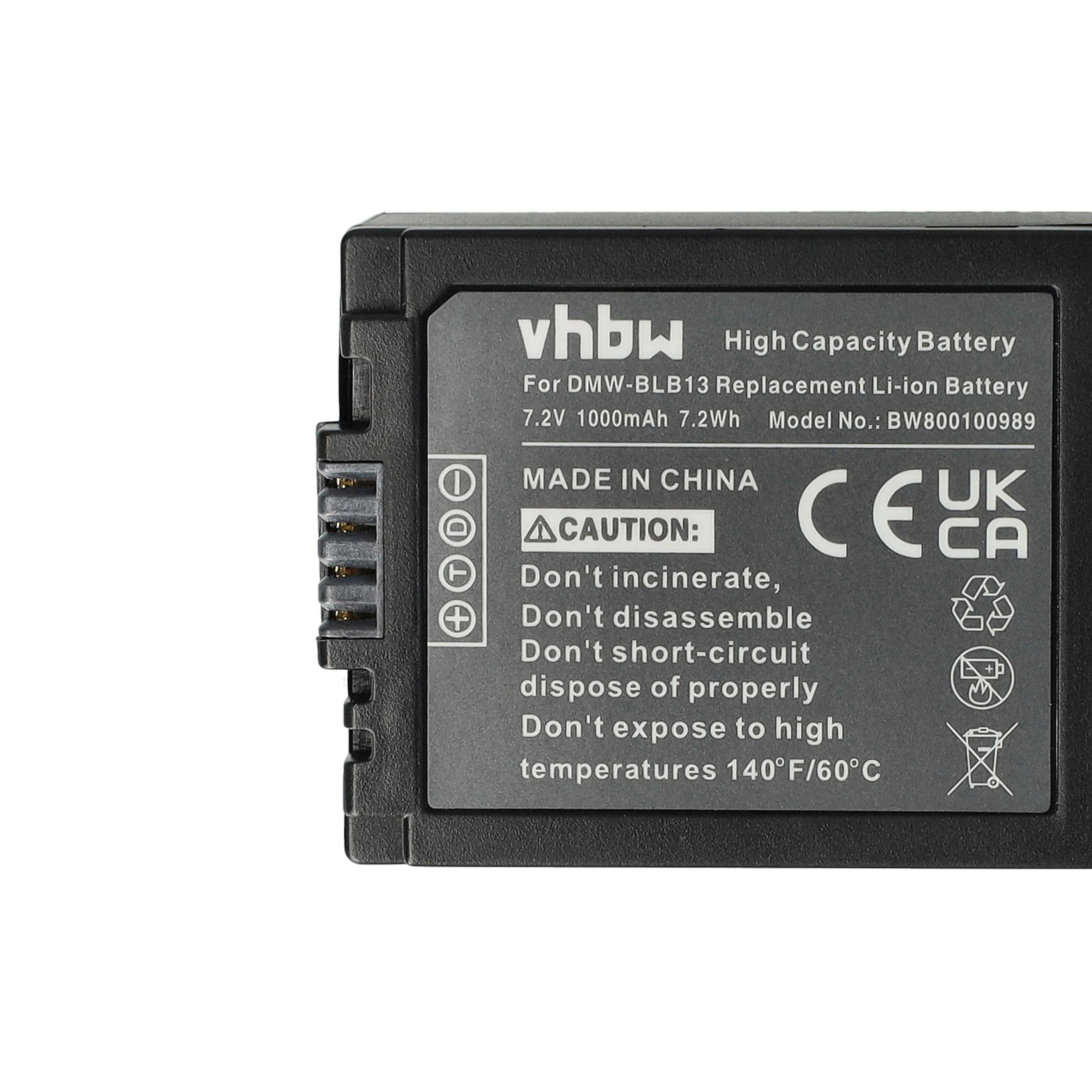 Eine schwarze Batterie mit Text und Warnungen, einschließlich "High Capacity Battery".