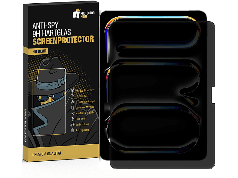 PROTECTORKING 1x AntiSpy 9H Panzerglas Displayschutz (für Apple iPad