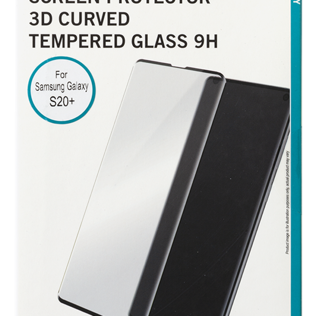 Ein Displayschutz für ein Telefon in einer weiß-schwarzen Verpackung.