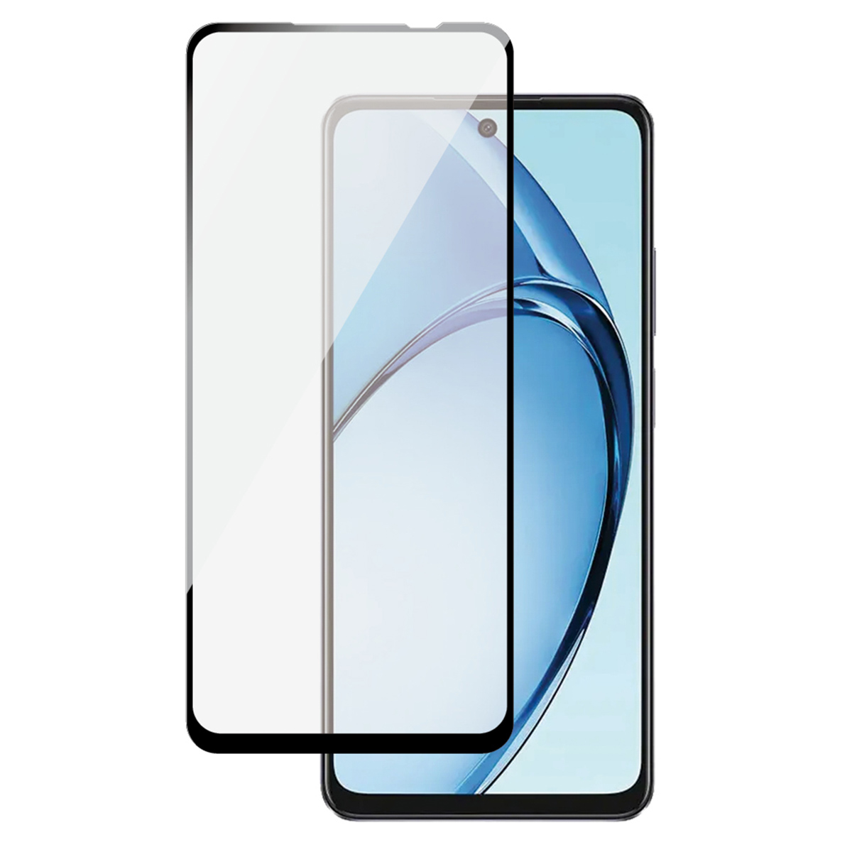 Telefon z ochraniaczem ekranu i oddzielnym ochraniaczem.