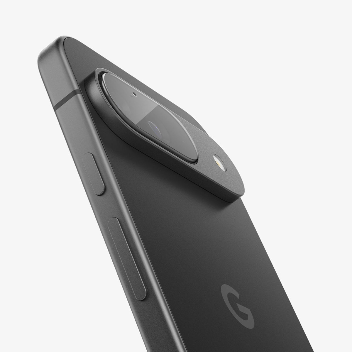 Téléphone noir. L'arrière comporte trois caméras.