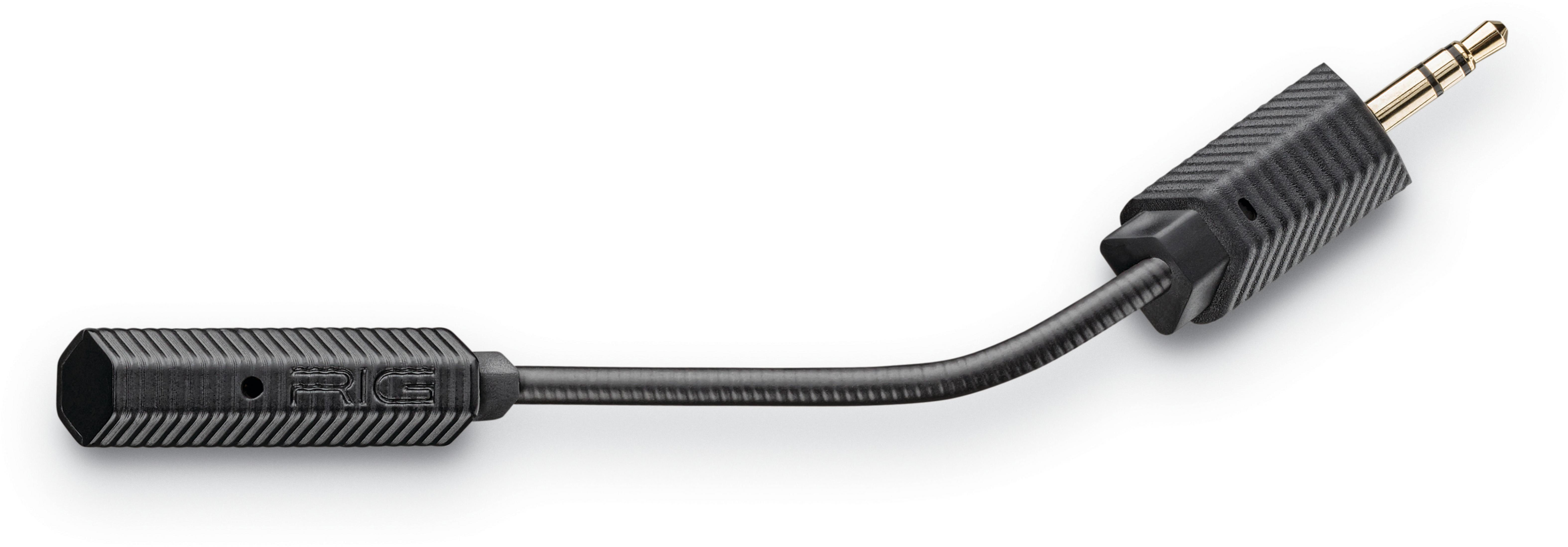 Czarny adapter z gniazdem 3,5 mm na jednym końcu i mniejszym złączem na drugim.