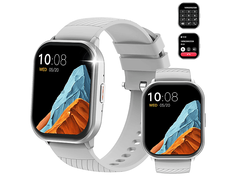 SMARTWATCH QTTVBTNA Fitness e salute con schermo HD, argento ...