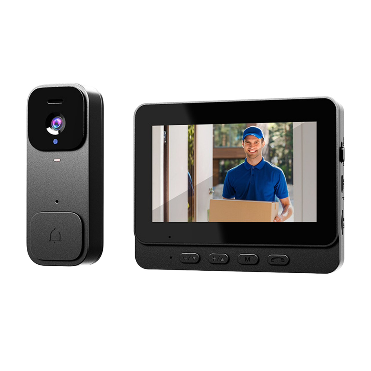 Produktbild von Intelligente Visuelle Türklingel - 2MP Kamera Mit 3 Zoll Bildschirm - PIR Bewegungserkennung
