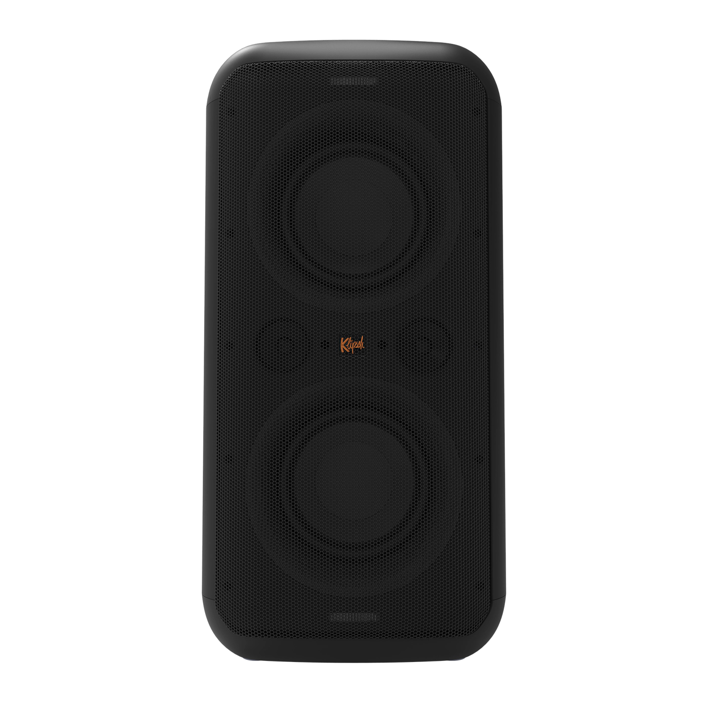 Un altoparlante subwoofer nero con due woofer.