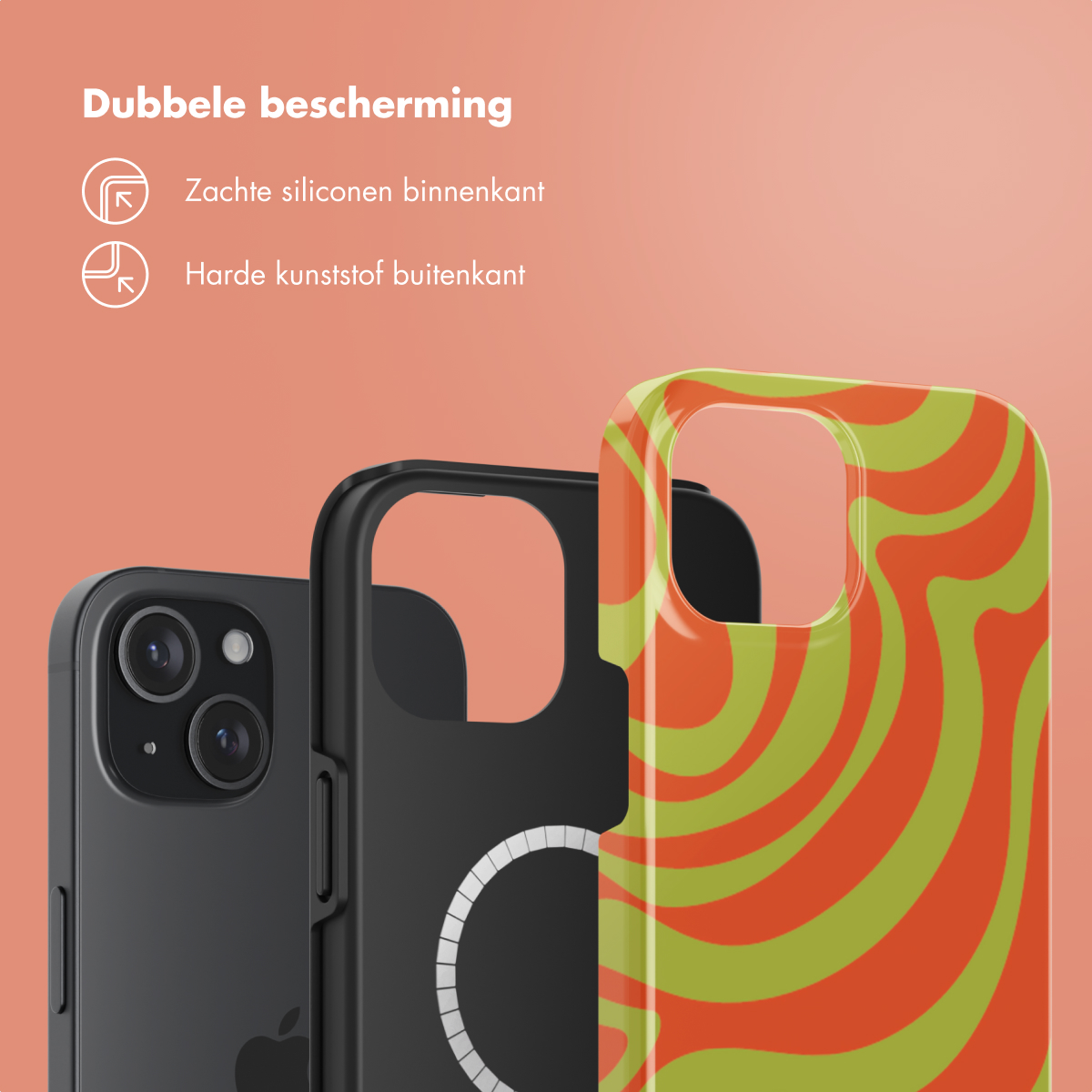 SELENCIA Vivid Backcover met MagSafe geschikt voor Apple iPhone 15 Telefoonhoesje voor Apple iPhone 15 Meerkleurig