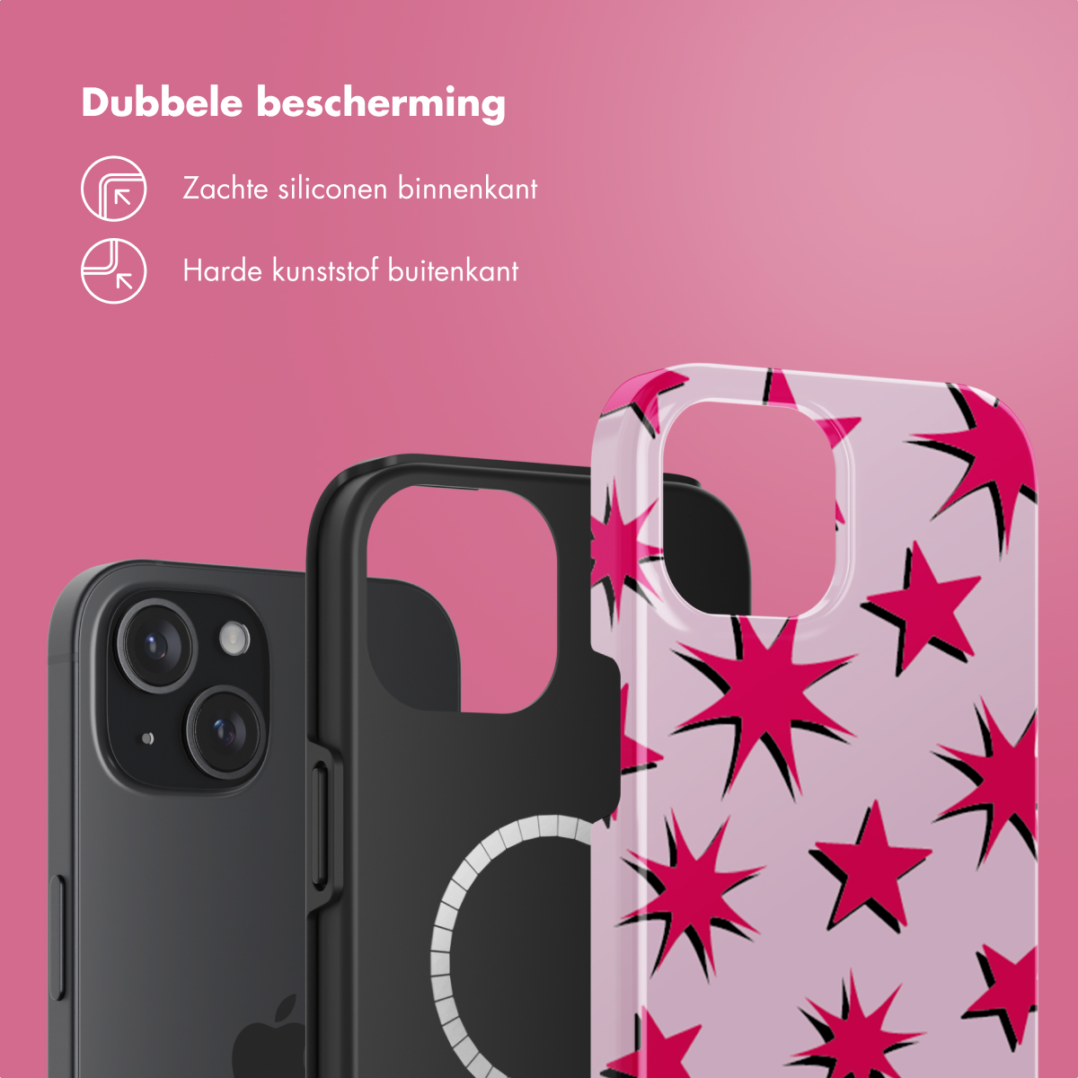 SELENCIA Vivid Backcover met MagSafe geschikt voor Apple iPhone 15 Telefoonhoesje voor Apple iPhone 15 Meerkleurig