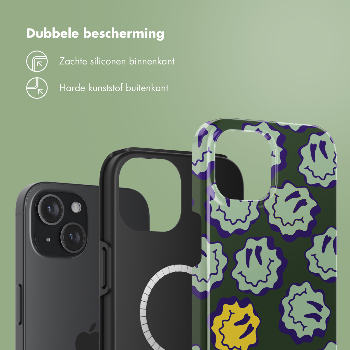 SELENCIA Vivid Backcover met MagSafe - Geschikt voor Apple iPhone 15 - Telefoonhoesje voor Apple iPhone 15 Meerkleurig