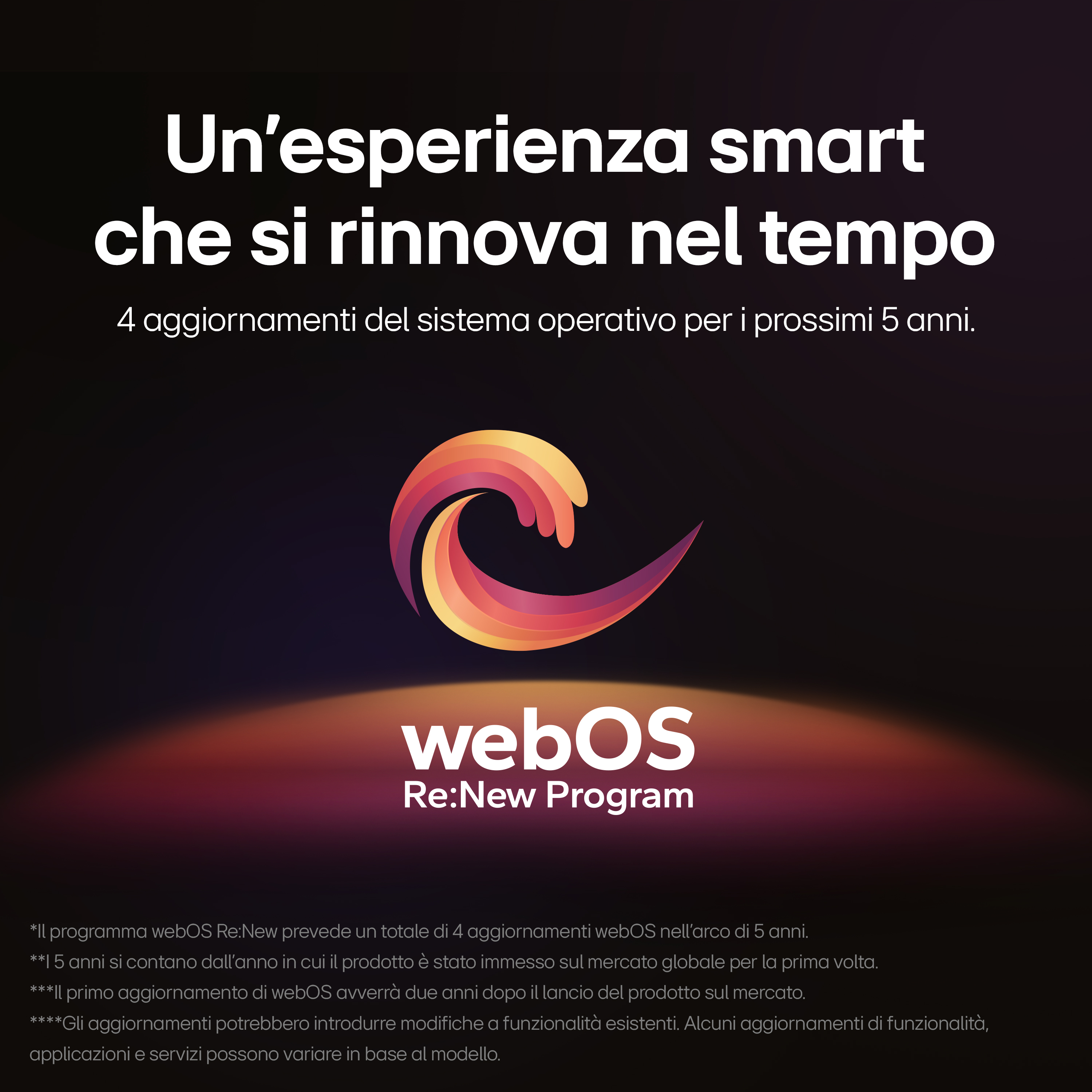 Un'immagine che mostra il logo del programma webOS Re:New con testo intorno.
