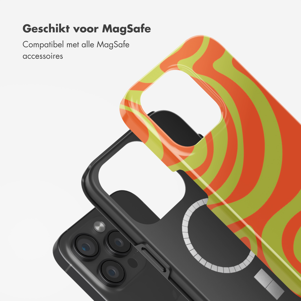 SELENCIA Vivid Backcover met MagSafe adatta per Apple iPhone 15 Pro Cover per iPhone 15 Pro, Verde/Arancione