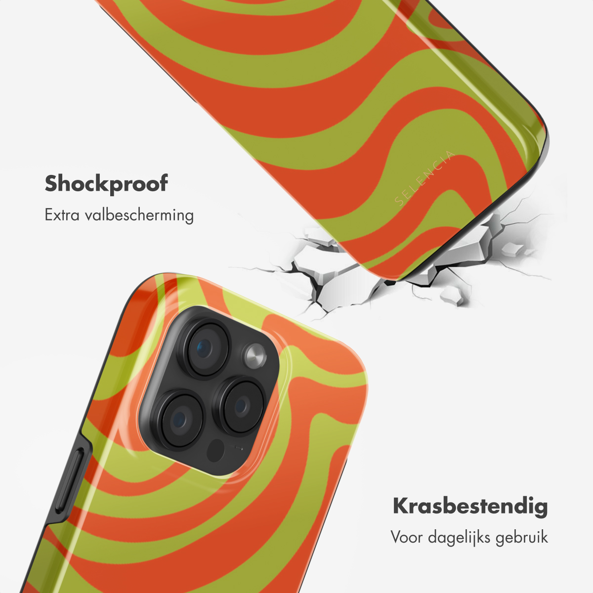 SELENCIA Vivid Backcover met MagSafe adatta per Apple iPhone 15 Pro Cover per iPhone 15 Pro, Verde/Arancione