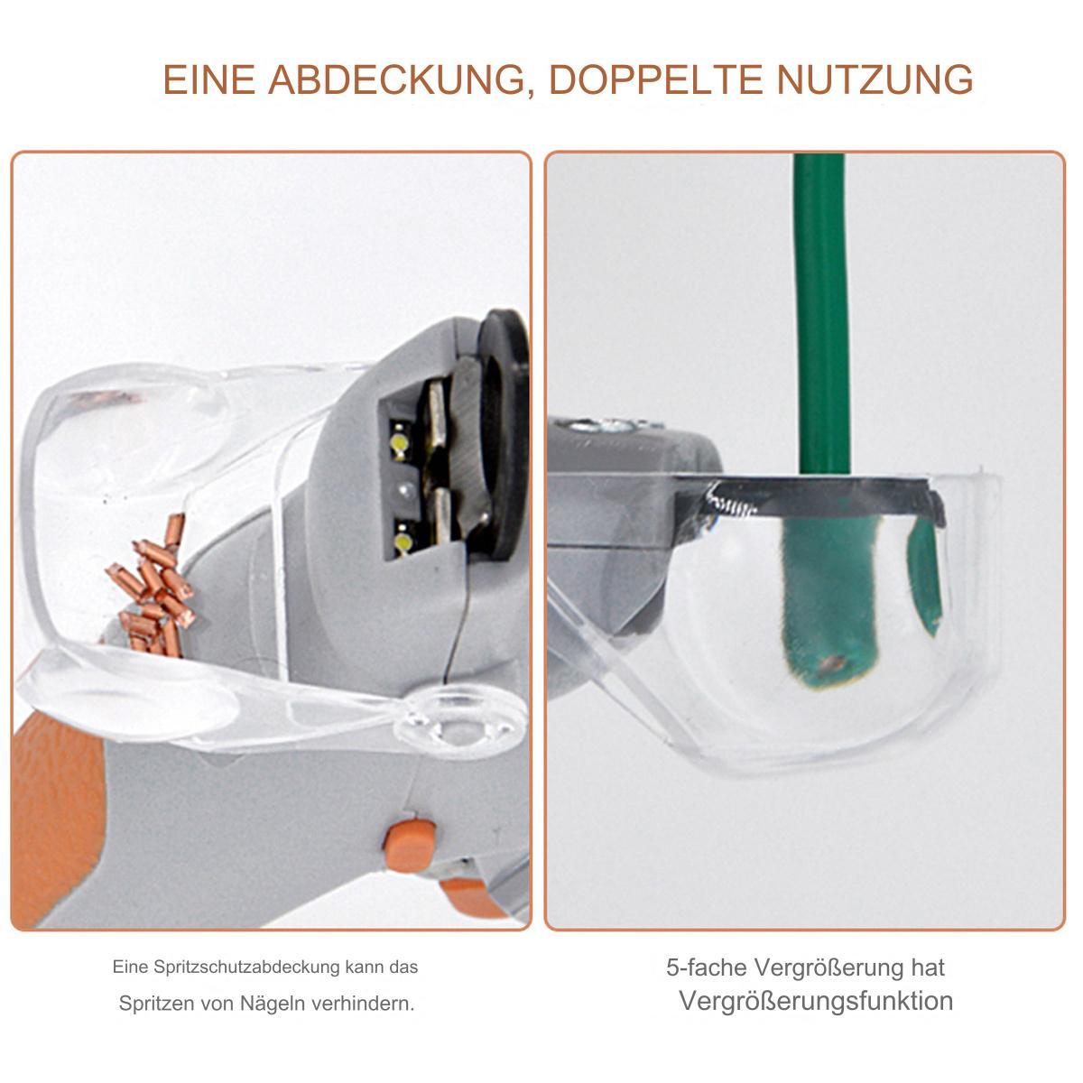 Zwei Nahaufnahmen einer Lupe. Eine zeigt die Linse, die andere einen grünen Bleistift.