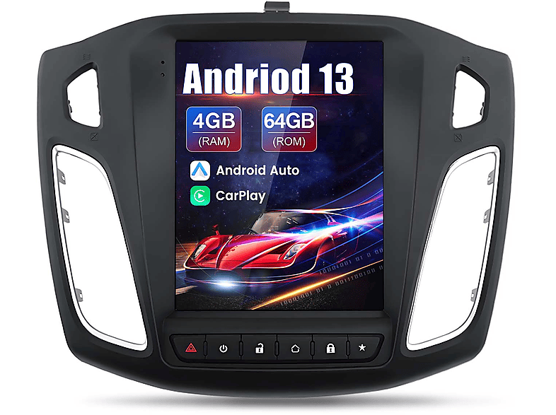 XTRONS Android Autoradio Für Ford Focus 2012-2017 - 9 Zoll IPS 8-Core 4GB 64GB Mit CarPlay