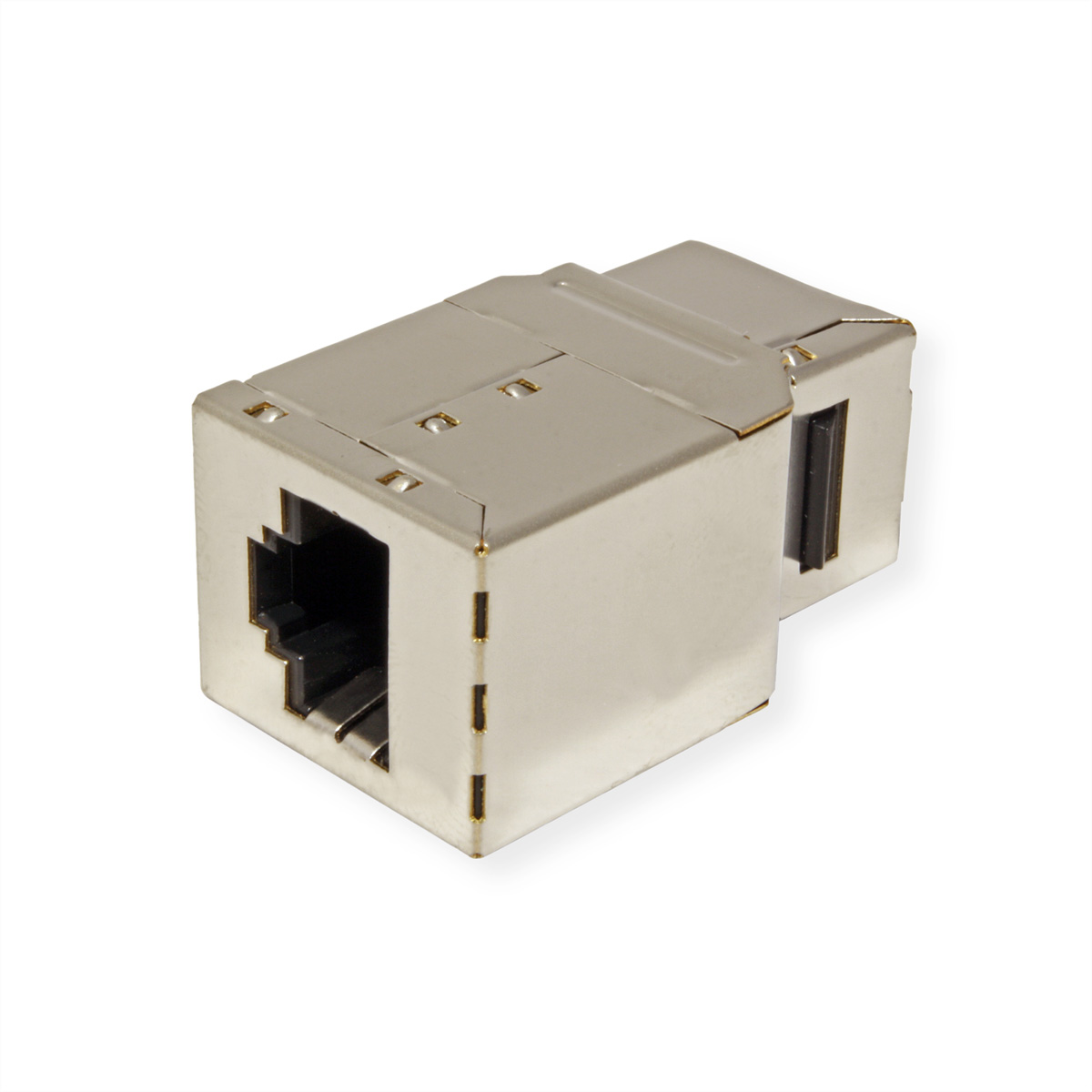 Un connecteur RJ45 sur fond blanc.
