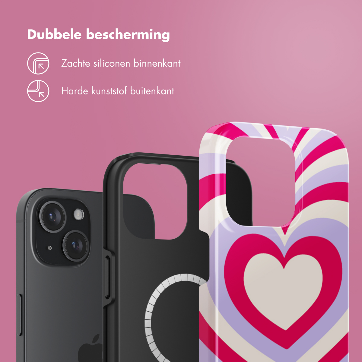 SELENCIA Vivid Backcover met MagSafe geschikt voor Apple iPhone 15 Telefoonhoesje voor Apple iPhone 15 Meerkleurig