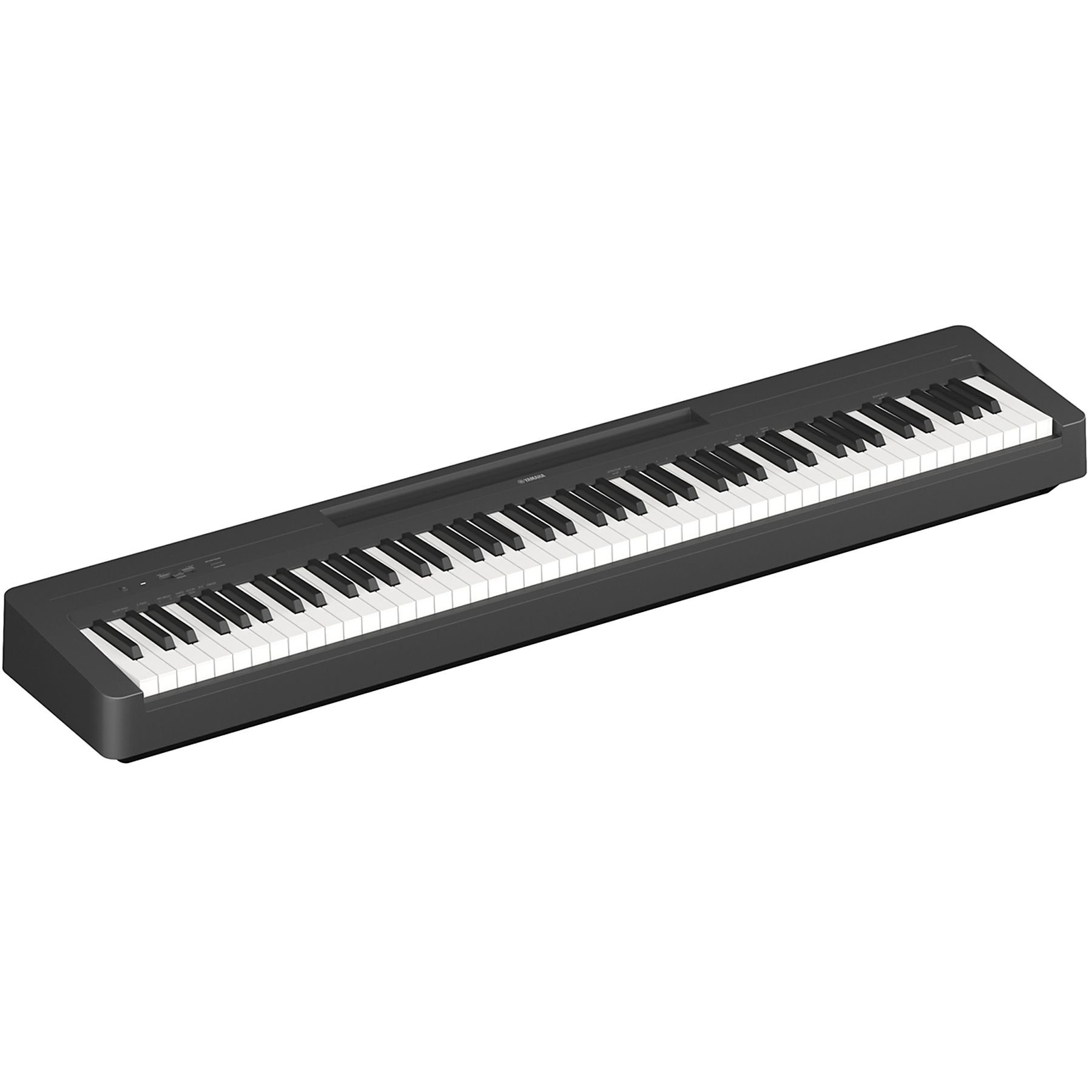 Schwarz-weißes Digitalpiano mit Tasten. Weißer Hintergrund.