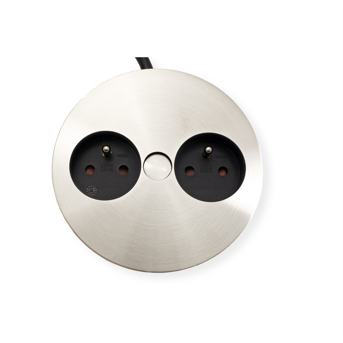 Srebrne gniazdo z dwoma gniazdami. Białe tło.