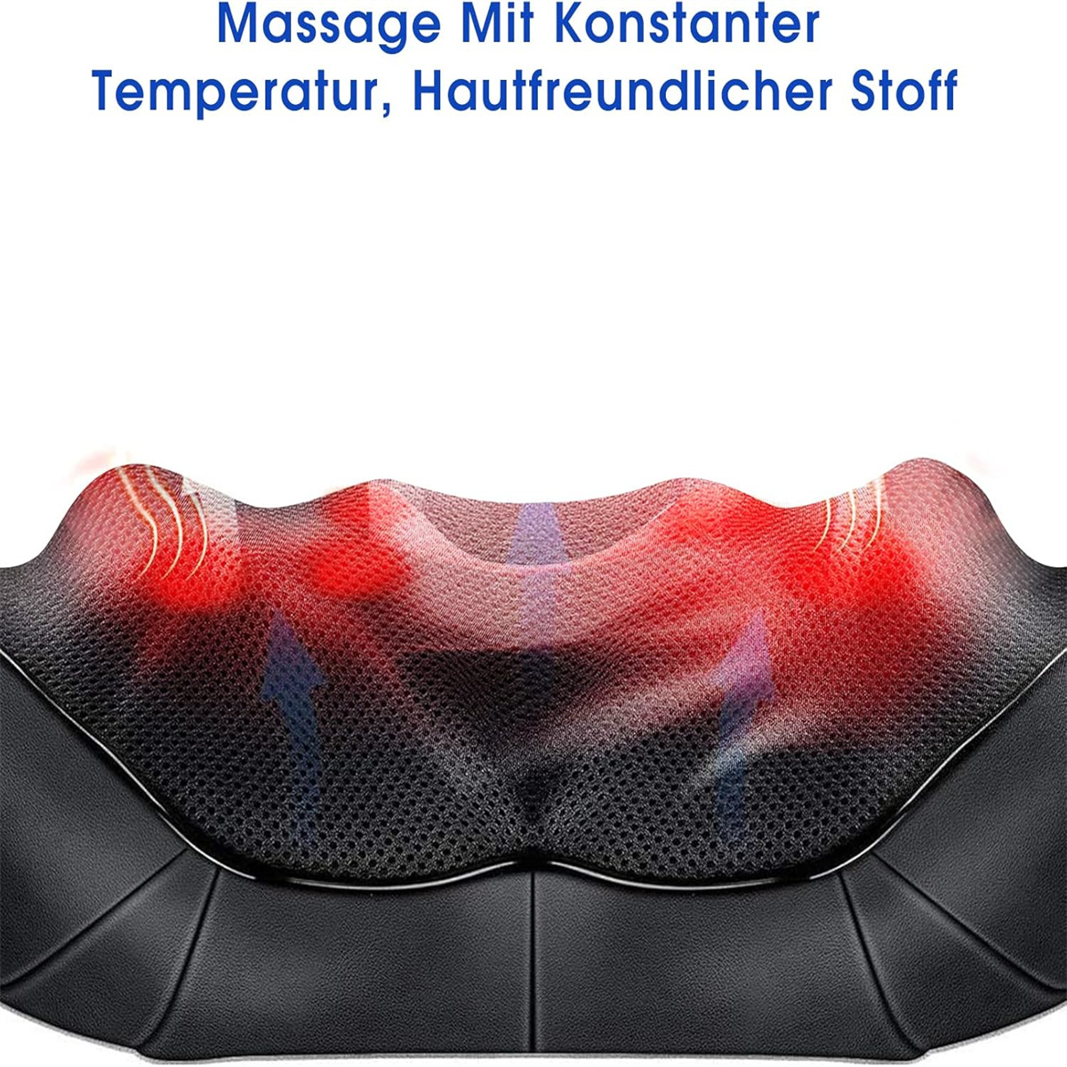 Nahaufnahme eines Massagegeräts mit roten Lichtern.