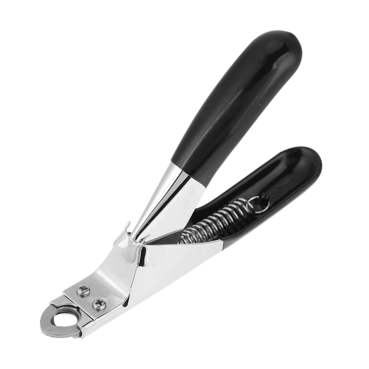 Nagelknipser mit schwarzen Griffen und silberner Schneide.