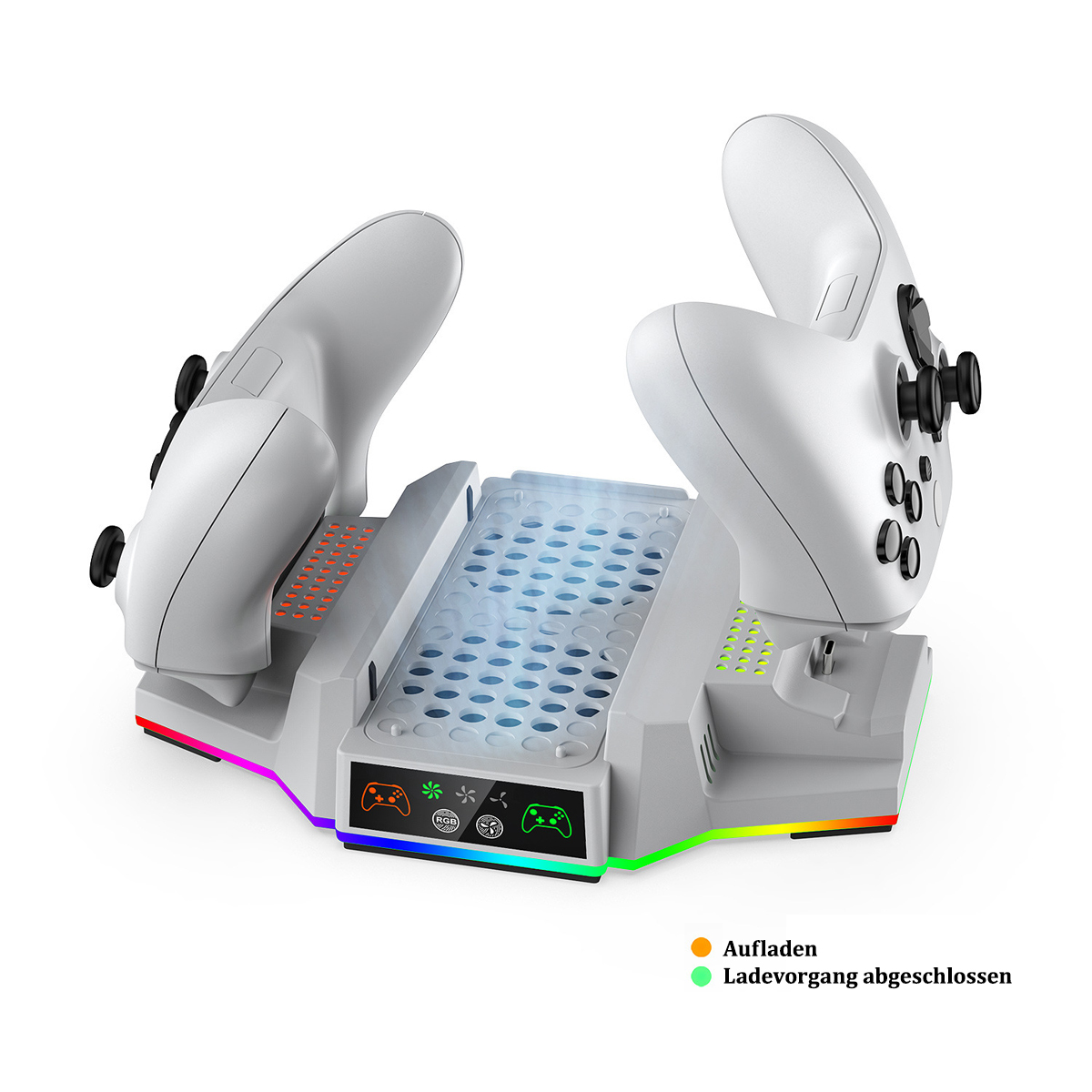 Ladestation für Gamecontroller mit Beleuchtung.