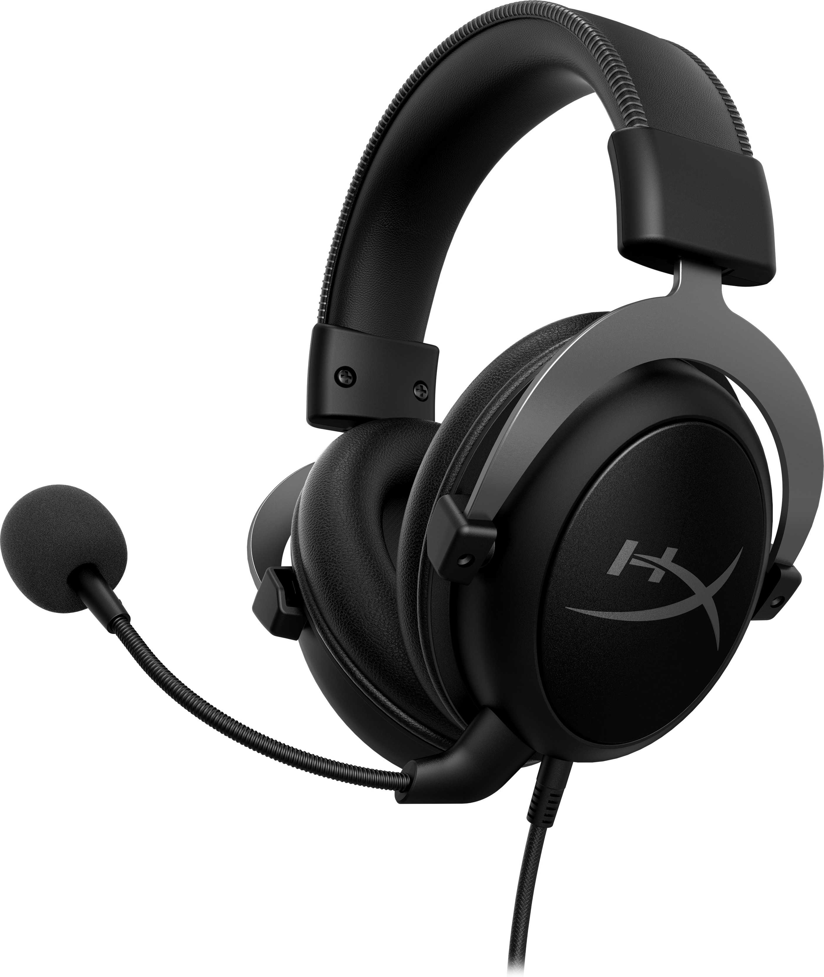 Schwarzes Gaming-Headset mit Mikrofon.