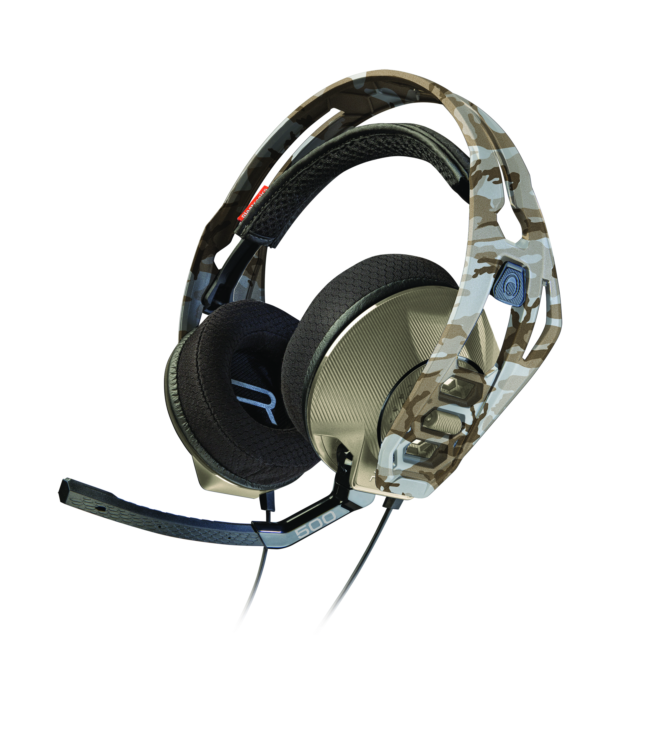 Tarn-Headset mit Mikrofon, isoliert auf Weiß.